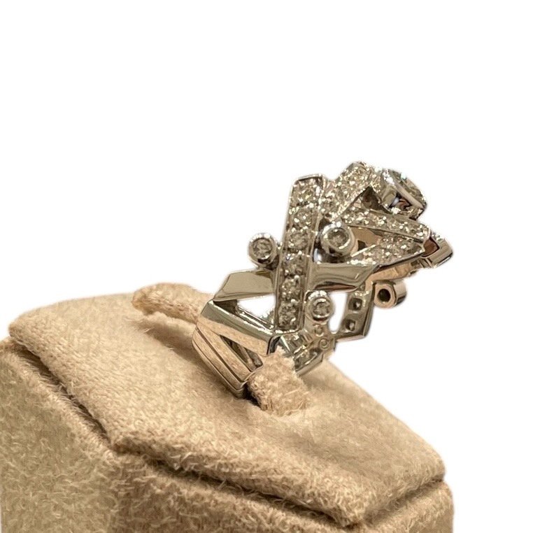 CHANEL 香奈兒 HUGS & KISSES 鑽石戒指 K18WG #50-2