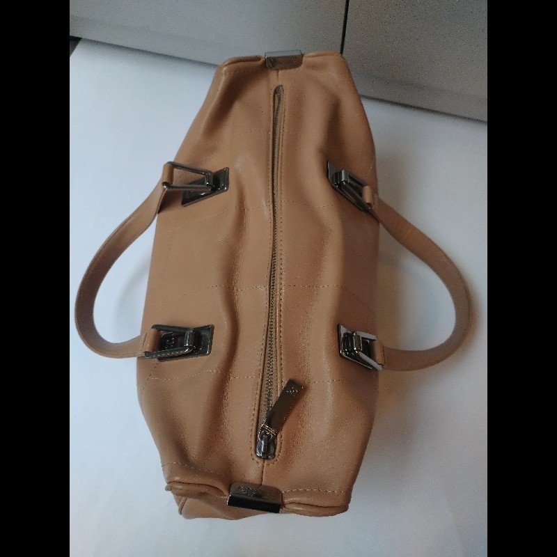 Chanel 奶茶色方格皮革手提波士頓吐司包-7