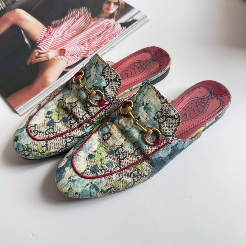 🎊辨識度超高 Gucci Princetown系列花卉穆勒鞋37.5-0