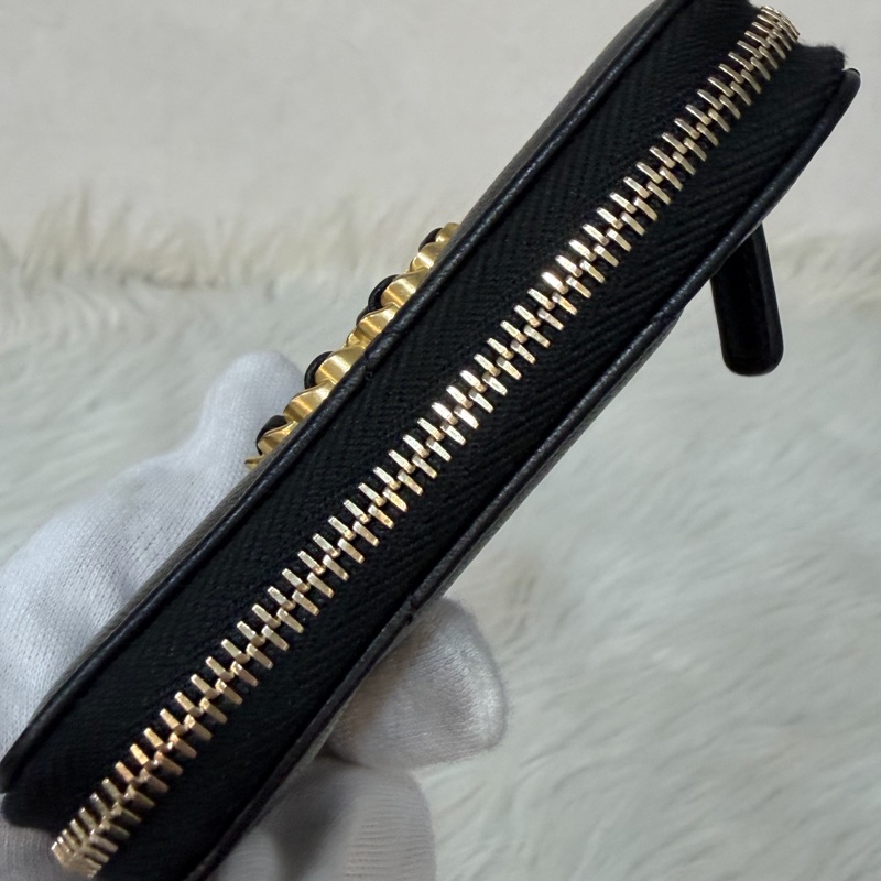 Chanel 19 AP0949 黑羊皮金扣短夾 短夾 零錢包 卡包 卡夾-20