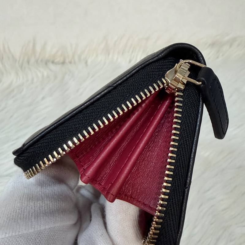 Chanel 19 AP0949 黑羊皮金扣短夾 短夾 零錢包 卡包 卡夾-22