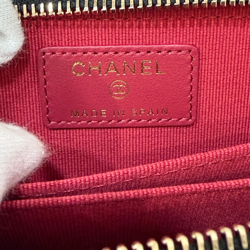 Chanel 19 AP0949 黑羊皮金扣短夾 短夾 零錢包 卡包 卡夾-23