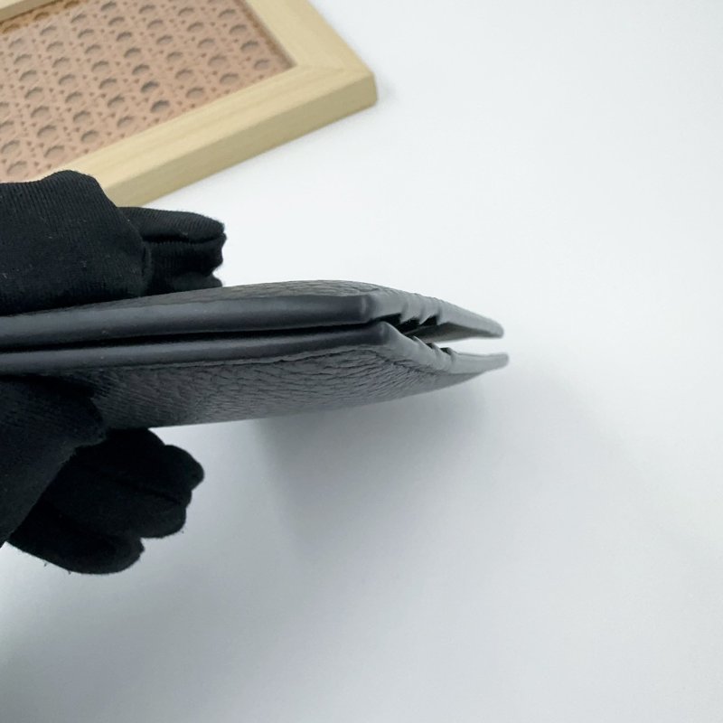 DIOR黑色牛皮直式對折卡夾-9