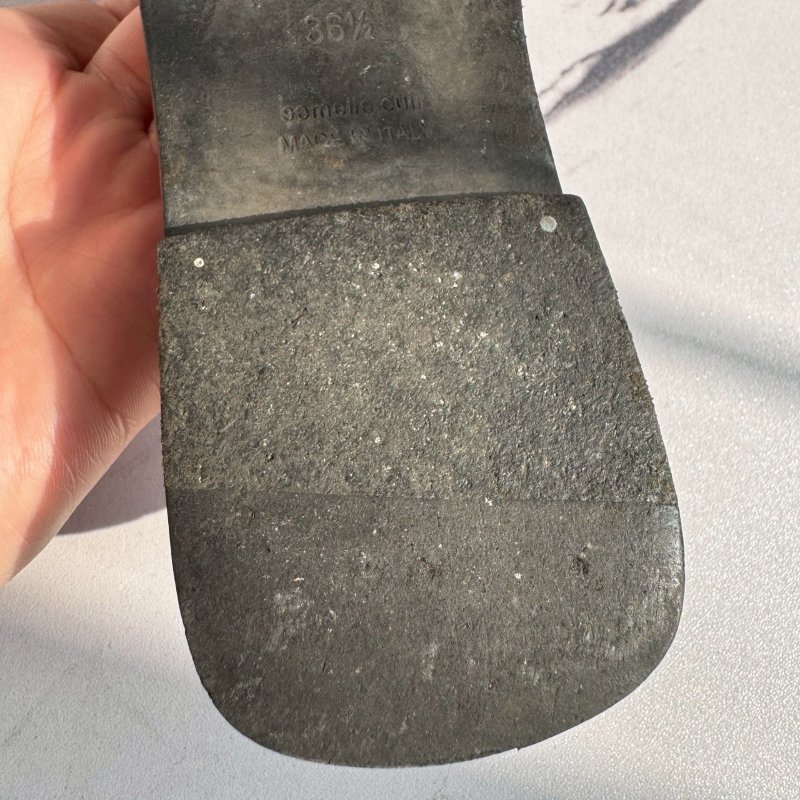 💖全網最低價 Hermes 香檳色真皮涼拖36.5-19