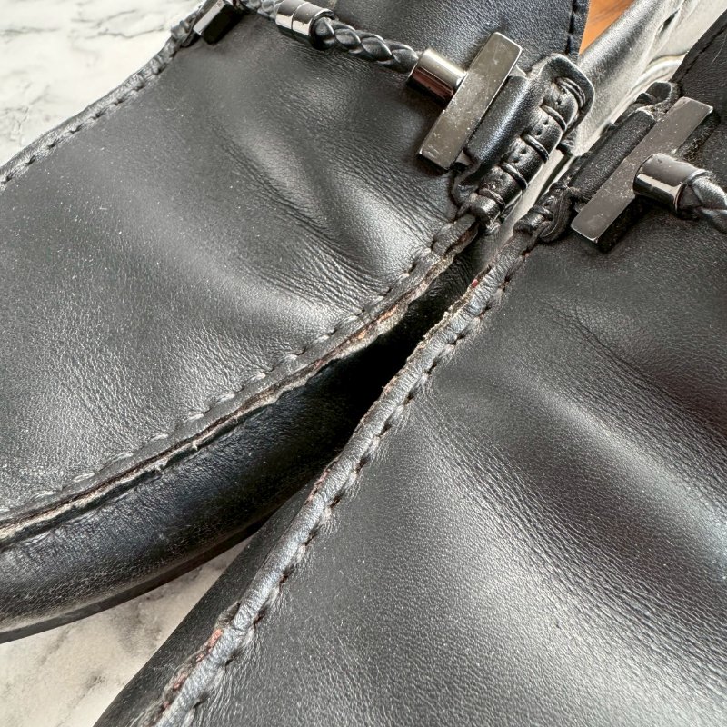 👟上班必買款 TODS 男生黑色樂福鞋-10