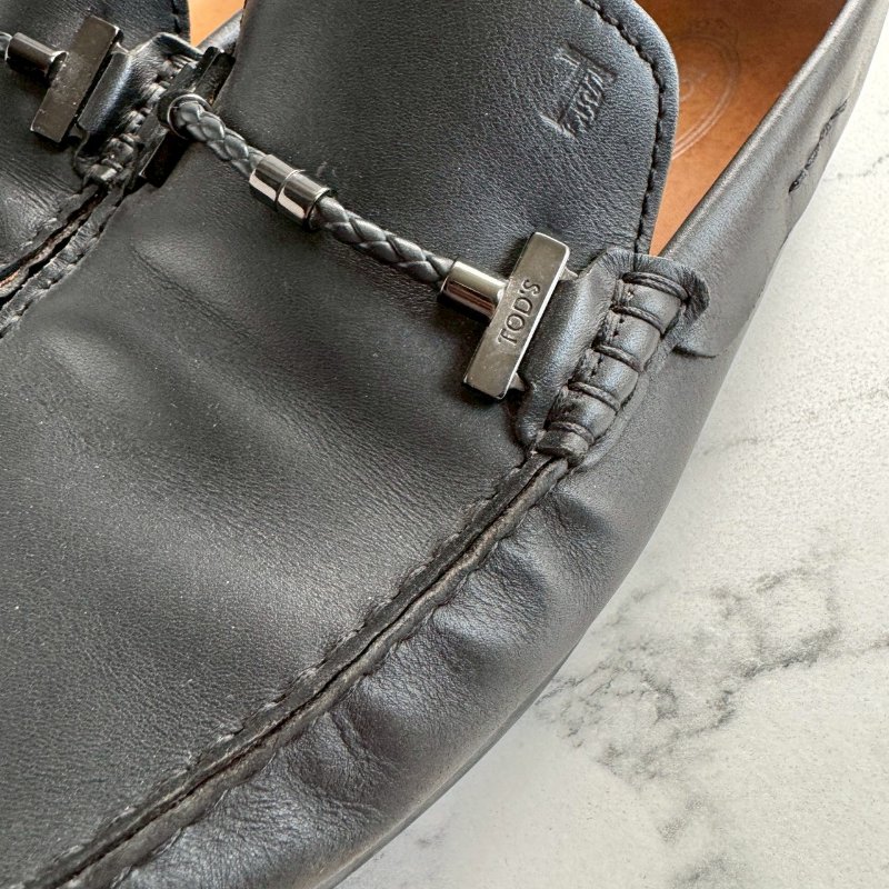 👟上班必買款 TODS 男生黑色樂福鞋-14