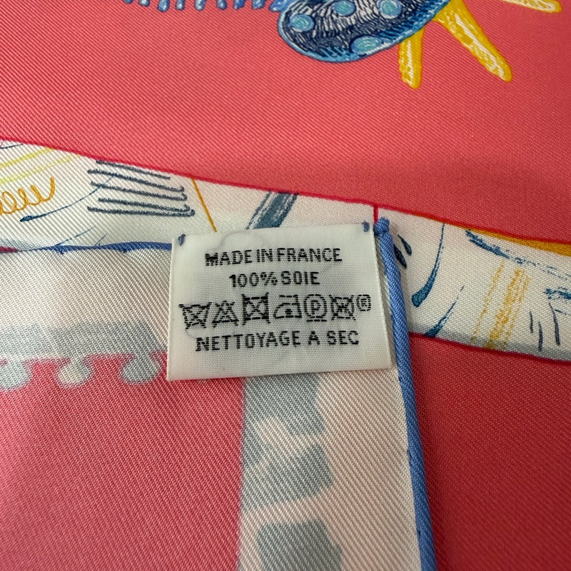 HERMES Chevaloscope 桃粉橘 藍色 多彩 趣味 百變造型 馬頭方形 90ㄨ90 絲巾-14