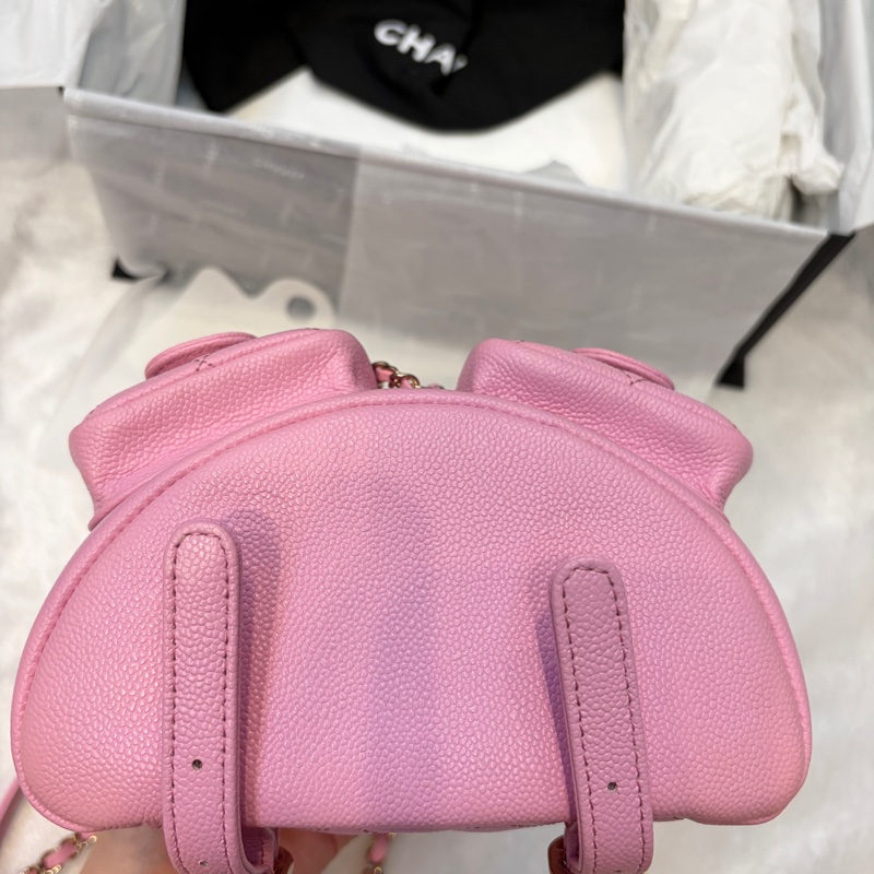 Chanel duma小青蛙 雙肩包mini粉色-4