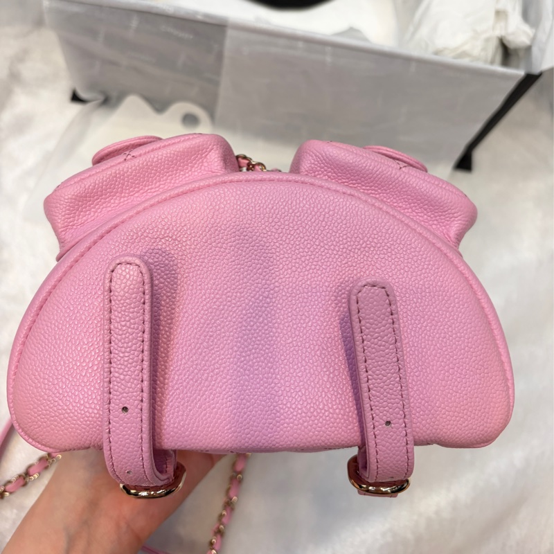 Chanel duma小青蛙 雙肩包mini粉色-7