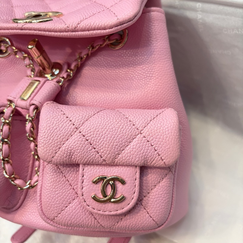 Chanel duma小青蛙 雙肩包mini粉色-10