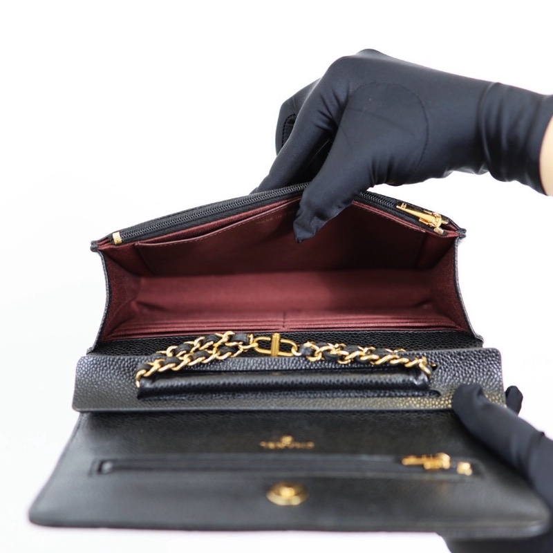 二手Chanel Woc 黑金牛/ 芯片款-12