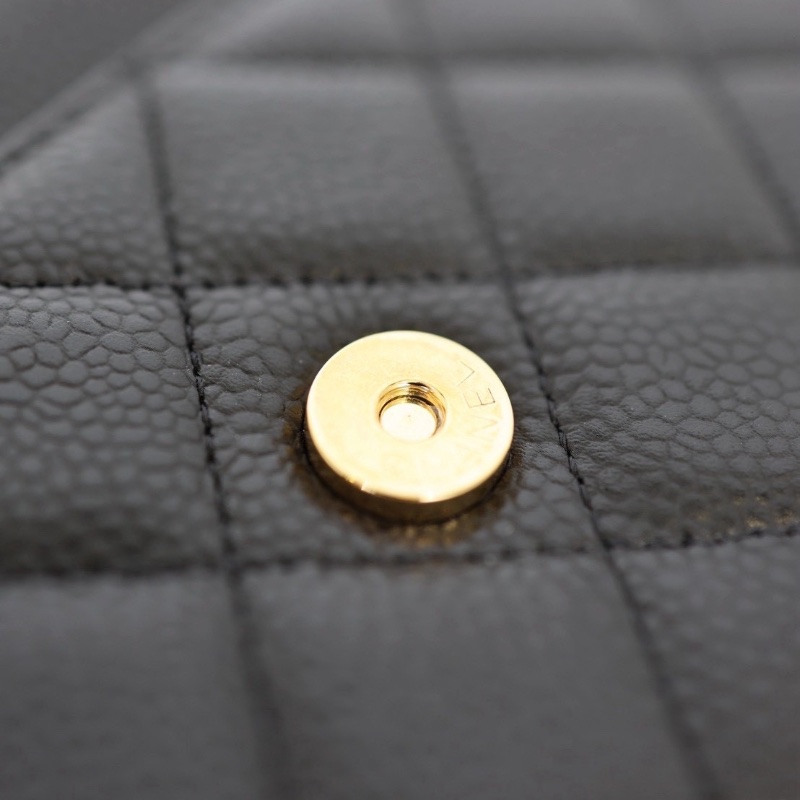 二手Chanel Woc 黑金牛/ 芯片款-15