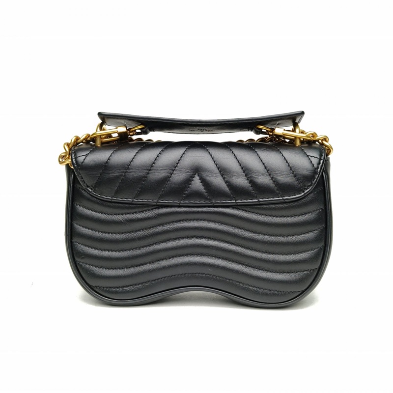 LOUIS VUITTON NewWave蜜臀包小號黑色牛皮金扣2019-2