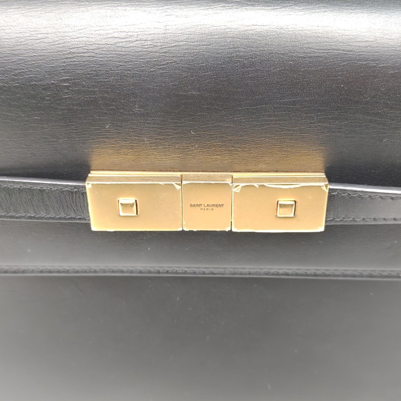 SAINT LAURENT MANHATTAN曼哈頓BOX中號牛皮金扣黑色-4