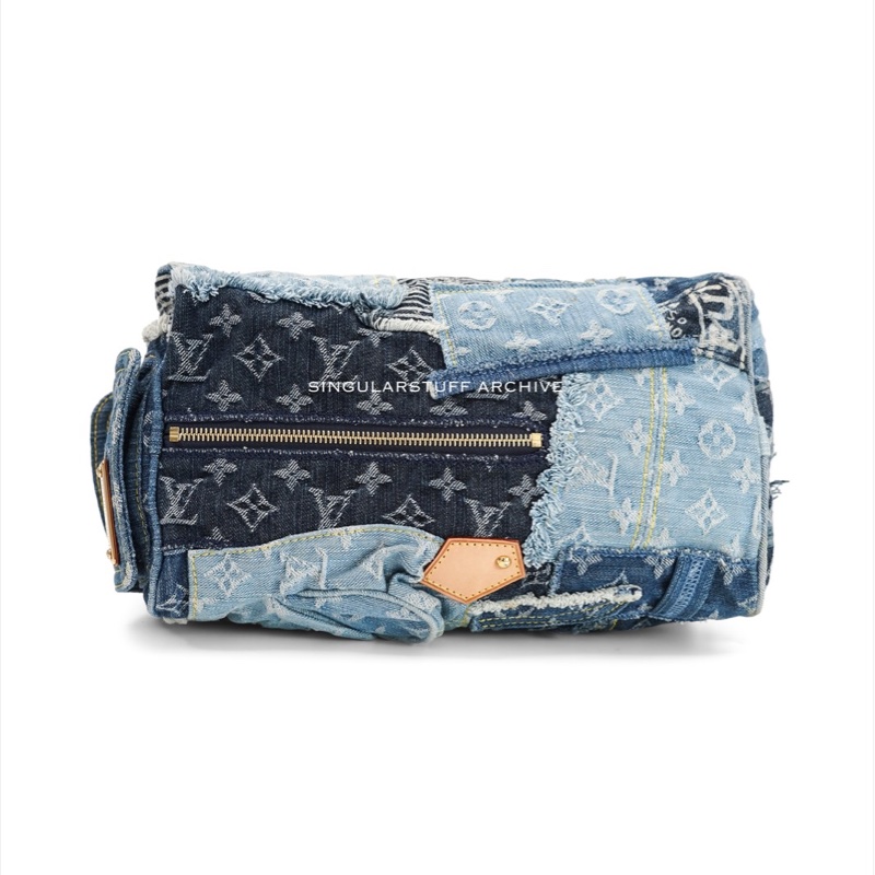 LV 丹寧拼接 Speedy 30 限量手提包-4