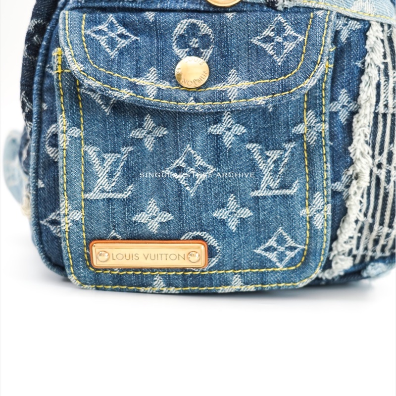 LV 丹寧拼接 Speedy 30 限量手提包-6