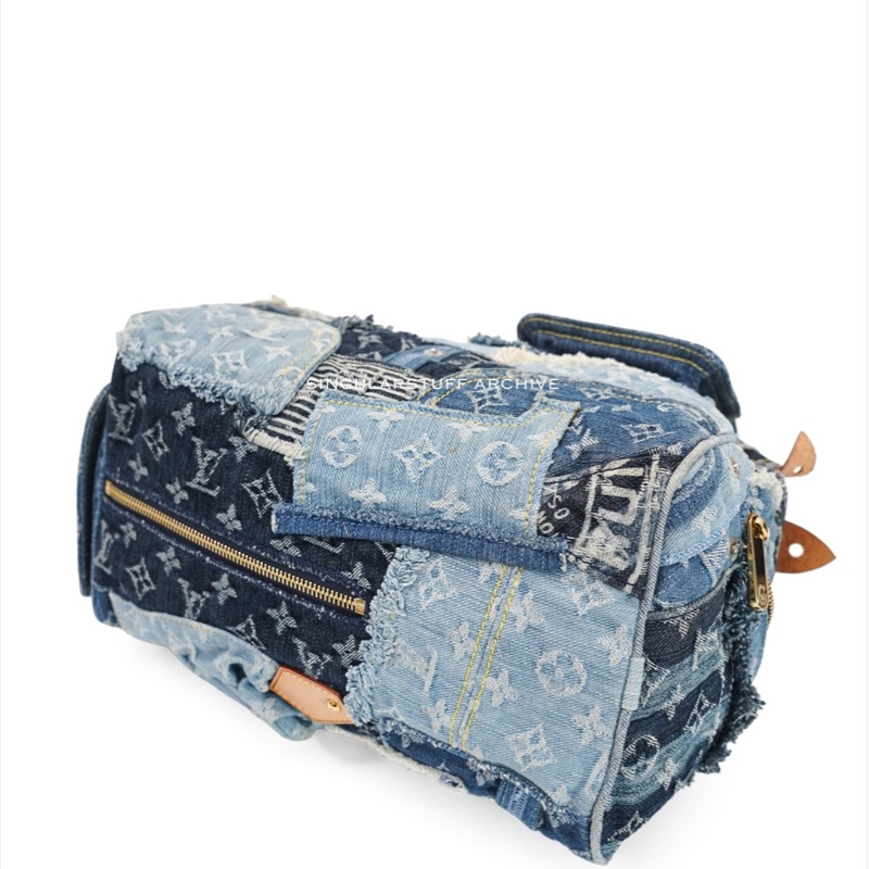 LV 丹寧拼接 Speedy 30 限量手提包-9