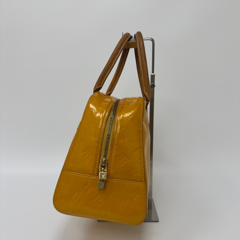 【赫蒂國際精品】Louis Vuitton路易威登 芥末黃漆皮系列 中古手提包 vintage-3