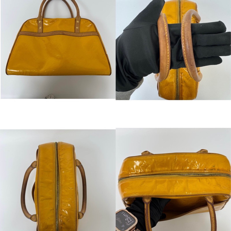 【赫蒂國際精品】Louis Vuitton路易威登 芥末黃漆皮系列 中古手提包 vintage-12