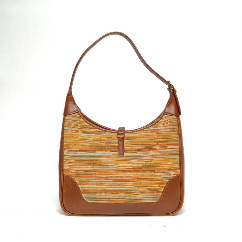 HERMES Trim3134黃褐色Vibrato羊切皮框F金扣-2