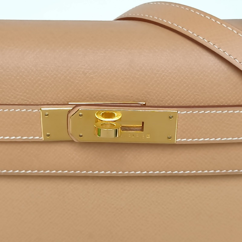 HERMES Kelly282S芝麻色Epsom皮圈X金扣-4
