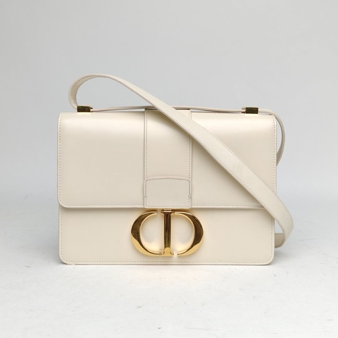 DIOR 30Montaigne蒙田皮肩帶大號24米白色牛皮