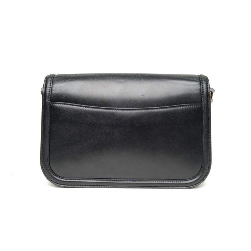 SAINT LAURENT 黑色牛皮金扣Solferino腋下包-2