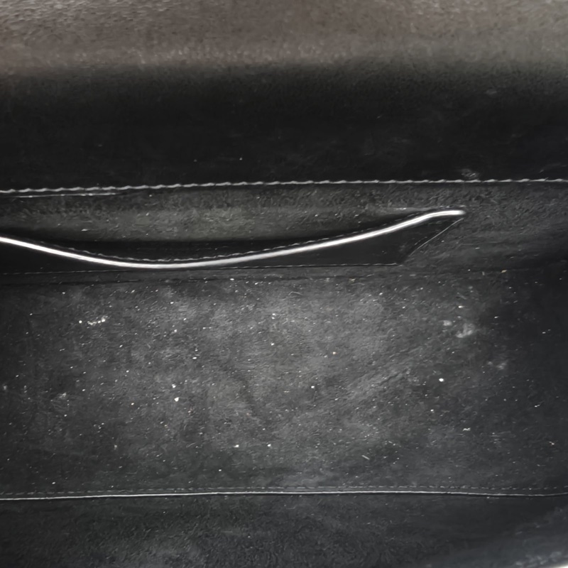 SAINT LAURENT 黑色牛皮金扣Solferino腋下包-5
