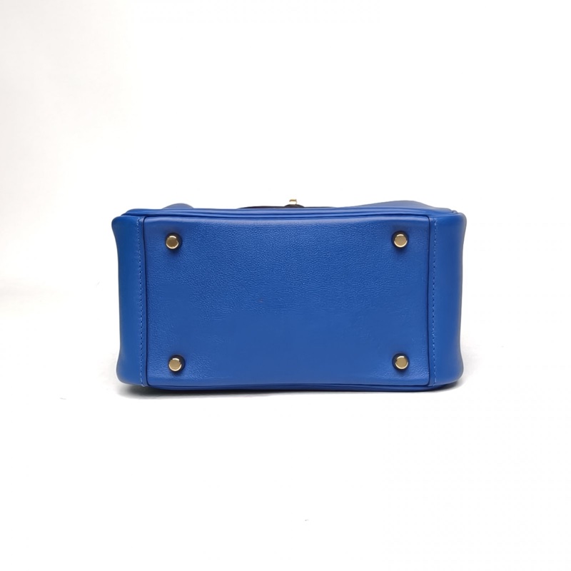 HERMES LindyMini二代法國藍Swift皮U刻金扣-3