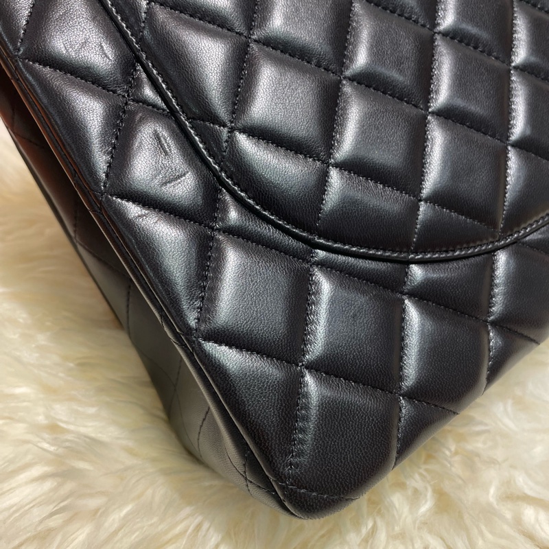 Chanel Maxi Jumbo 羊皮銀扣-4