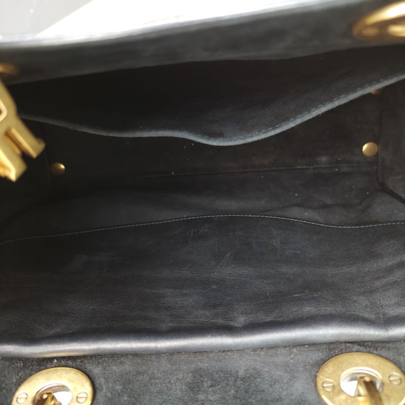 DIOR LadyDior戴妃包七格黑色牛皮金扣2017-5