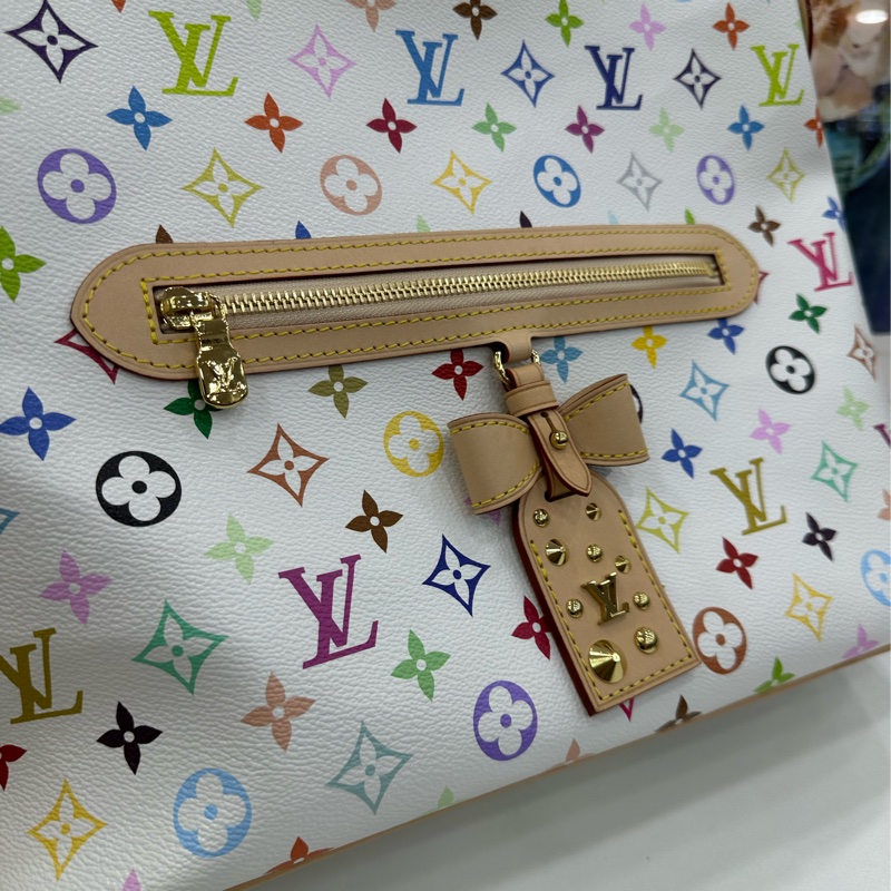 LV路易威登x村上隆聯名白三彩lineup單肩腋下包約 35*26 晶片款 26年票-6