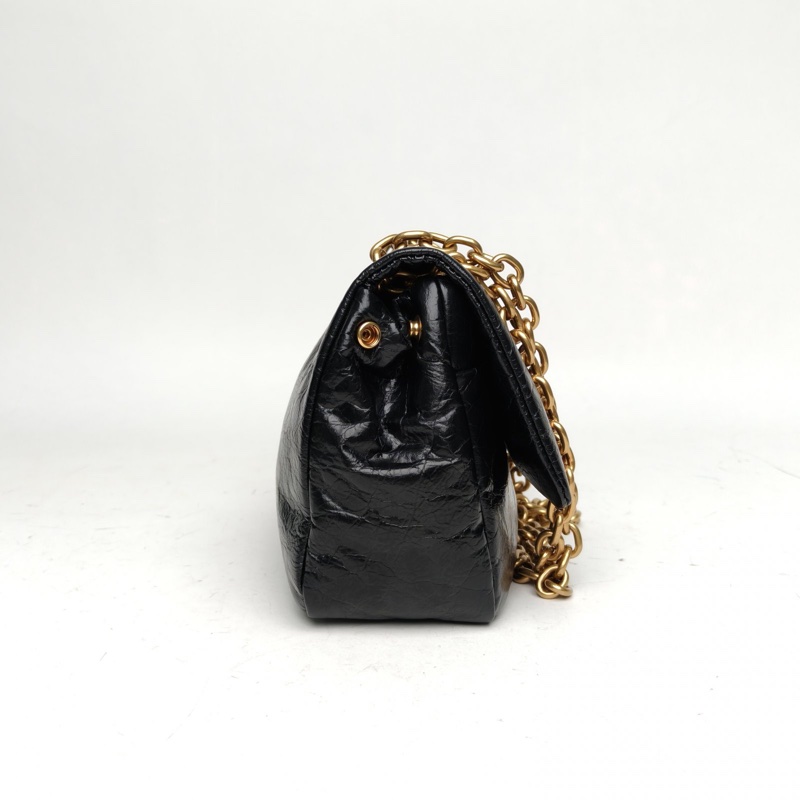 BALENCIAGA 黑色牛皮金扣MonacoBBLOGO鏈條包-1