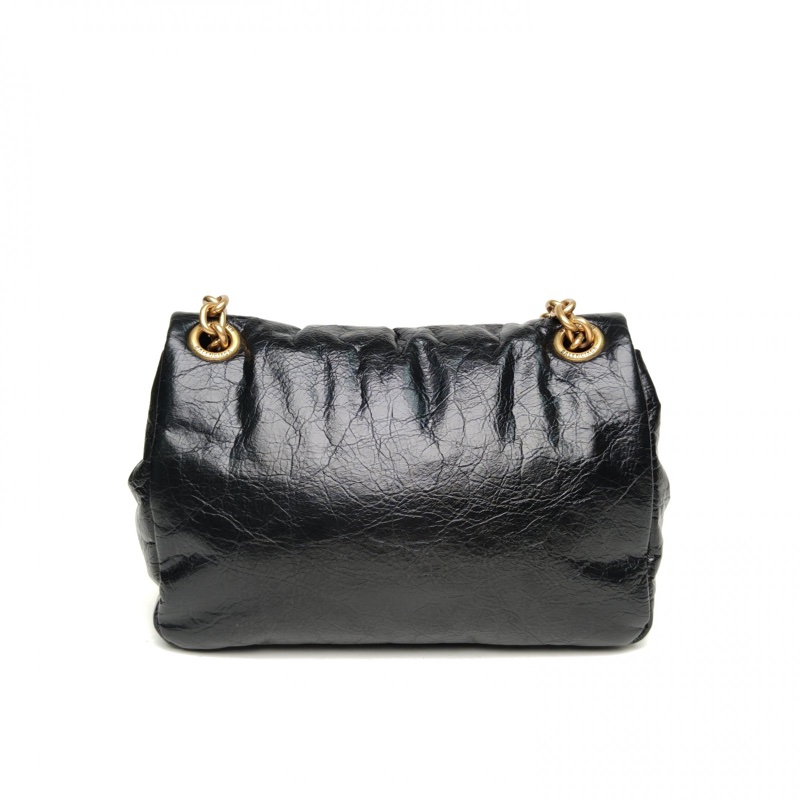 BALENCIAGA 黑色牛皮金扣MonacoBBLOGO鏈條包-2