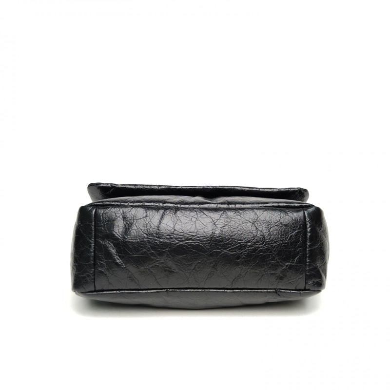 BALENCIAGA 黑色牛皮金扣MonacoBBLOGO鏈條包-3