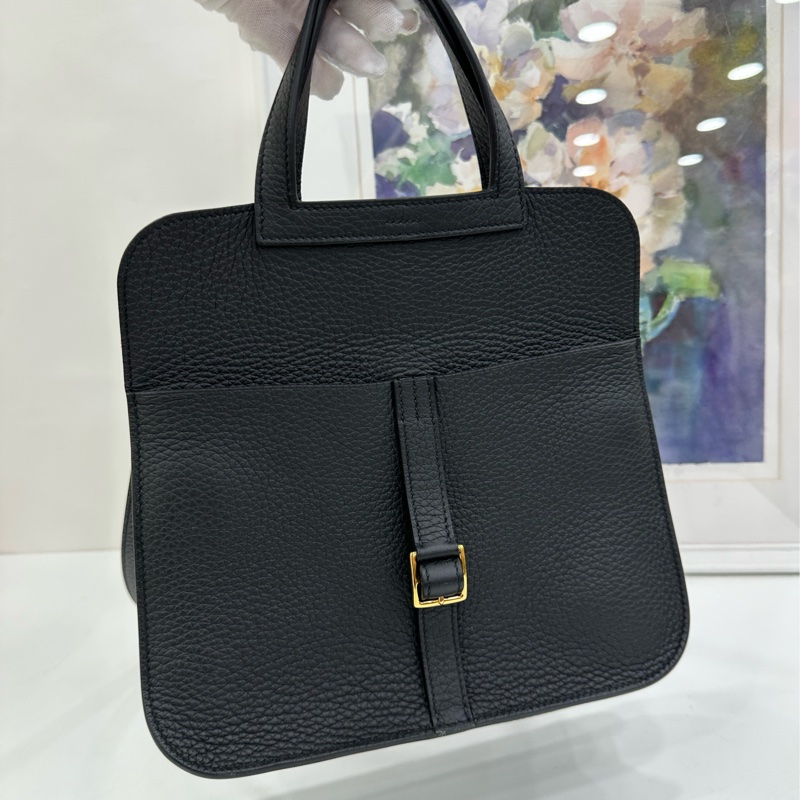 Hermes 爱马仕 Halzan 25 黑金 TC皮 K刻-5
