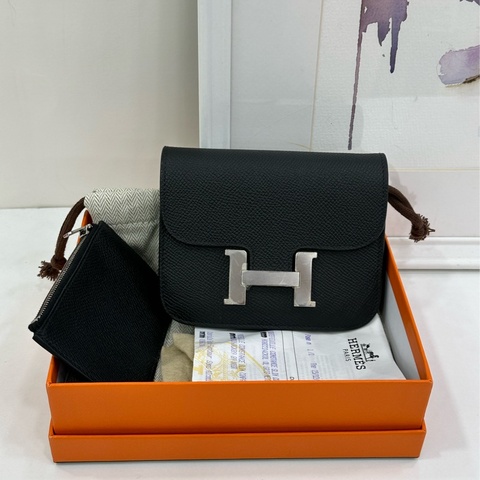 Hermes 愛馬仕Constance Slim康康黑色銀扣,W刻 閒置有購證