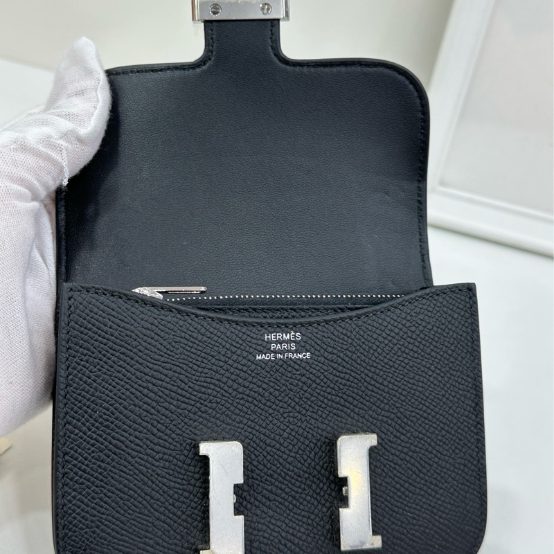 Hermes 愛馬仕Constance Slim康康黑色銀扣,W刻 閒置有購證-6
