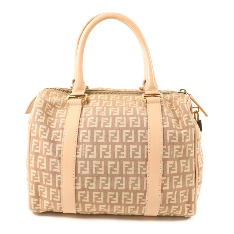 FENDI 帆布Zucchino Mini Boston Bag金扣手挽袋-1