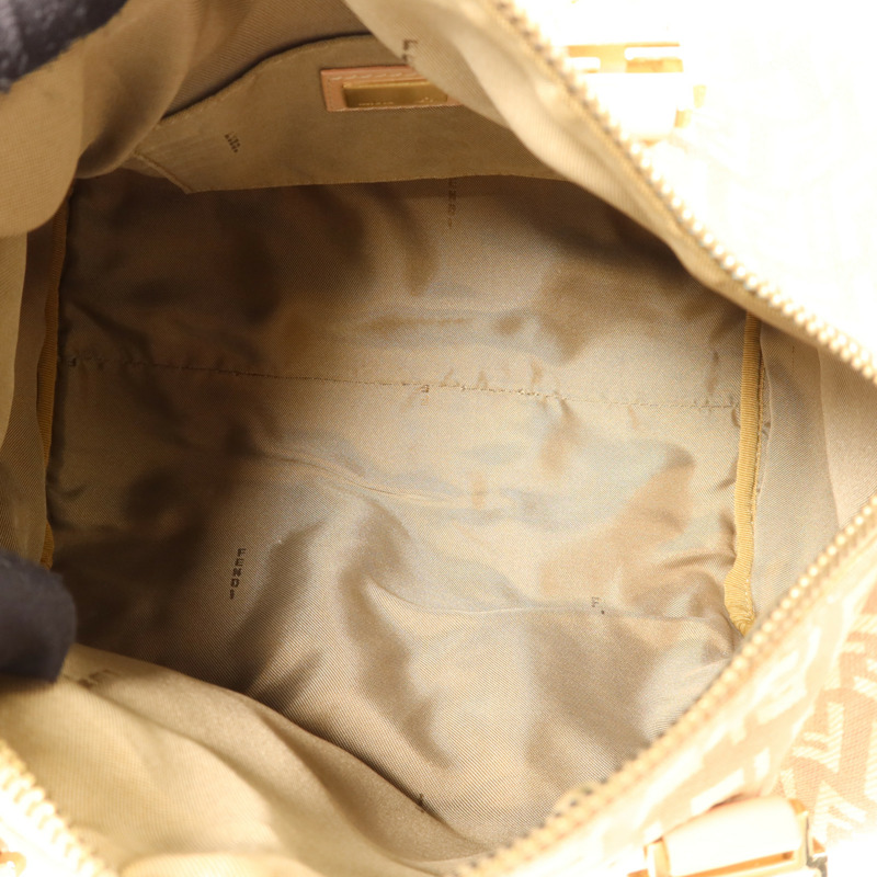 FENDI 帆布Zucchino Mini Boston Bag金扣手挽袋-4