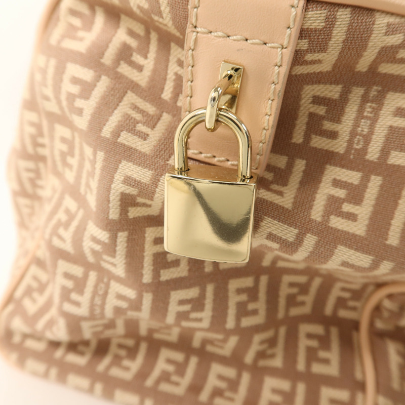 FENDI 帆布Zucchino Mini Boston Bag金扣手挽袋-11