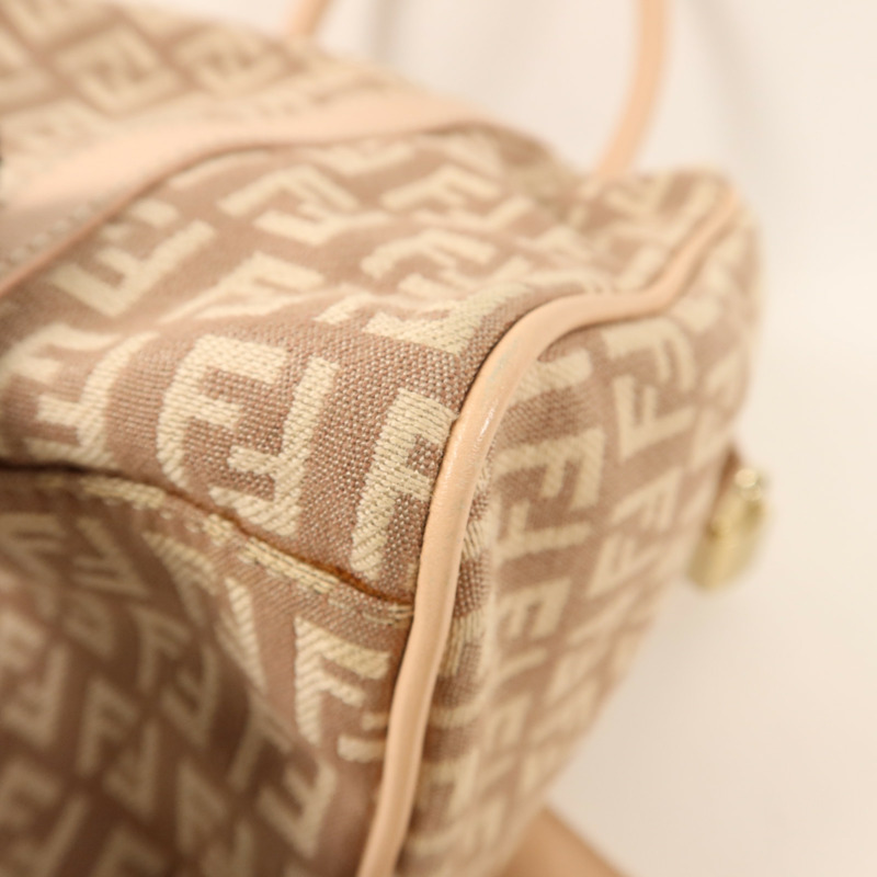 FENDI 帆布Zucchino Mini Boston Bag金扣手挽袋-16