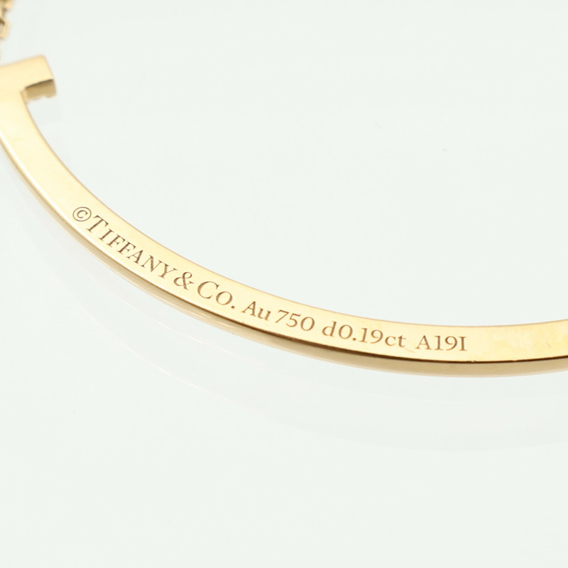 TIFFANY&CO 18K黃金T-Smile Diamond Pendent鑽石項鍊-3