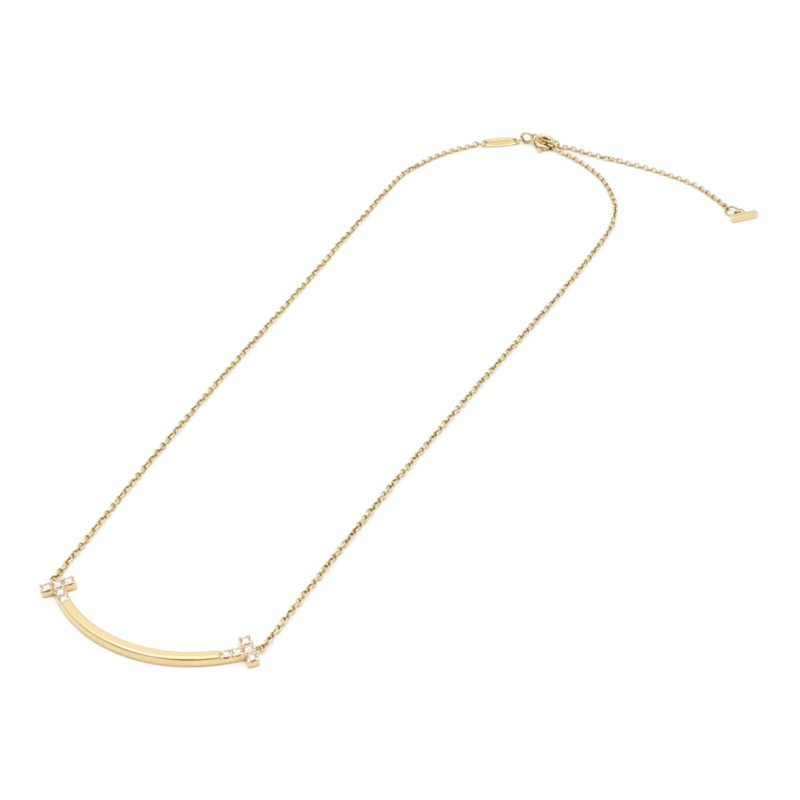 TIFFANY&CO 18K黃金T-Smile Diamond Pendent鑽石項鍊-4