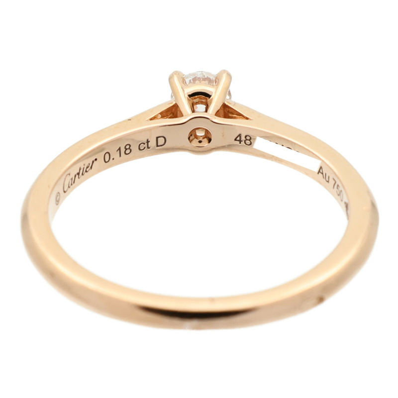 CARTIER 18K玫瑰金Diamond Ring鑽石戒指Cartier#48/US#4.5-6
