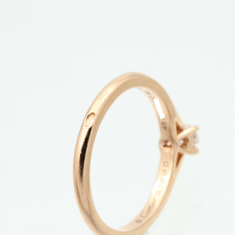 CARTIER 18K玫瑰金Diamond Ring鑽石戒指Cartier#48/US#4.5-7