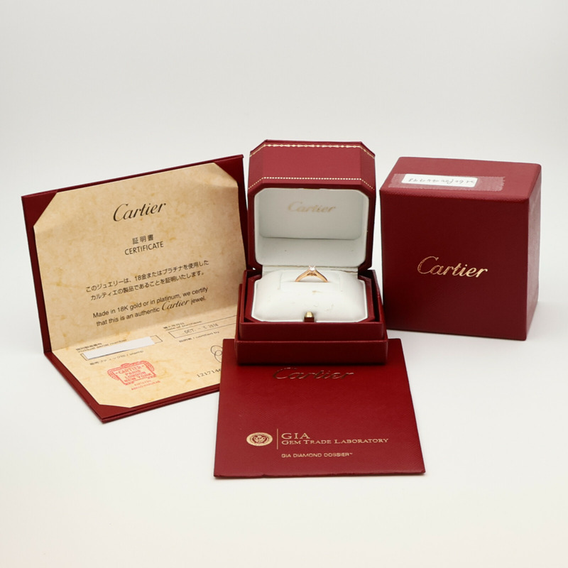 CARTIER 18K玫瑰金Diamond Ring鑽石戒指Cartier#48/US#4.5-11