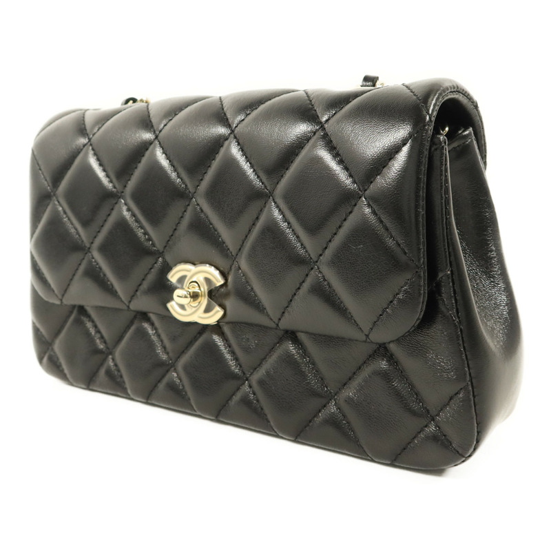 CHANEL 羊皮皮革Mini Flap Bag金扣鏈帶肩背袋-2