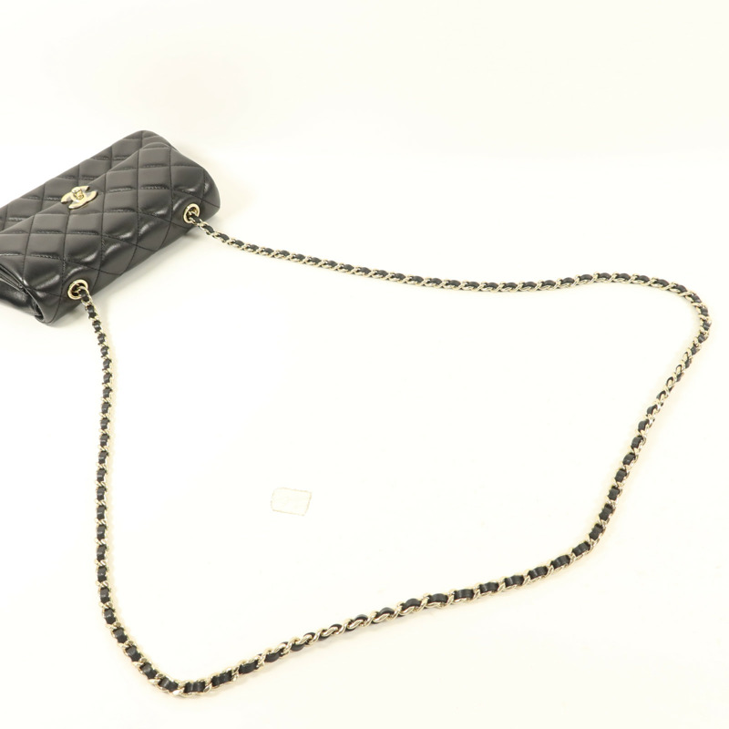 CHANEL 羊皮皮革Mini Flap Bag金扣鏈帶肩背袋-7