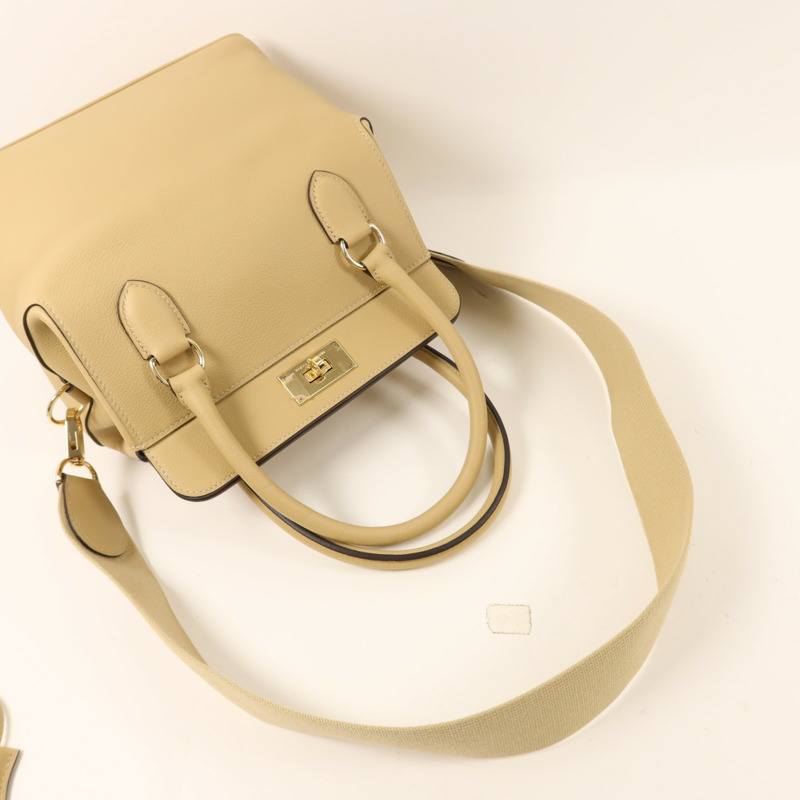 HERMES Evercolor皮革Tool Box 20金扣手挽肩背兩用袋Trench/Cuivre-7